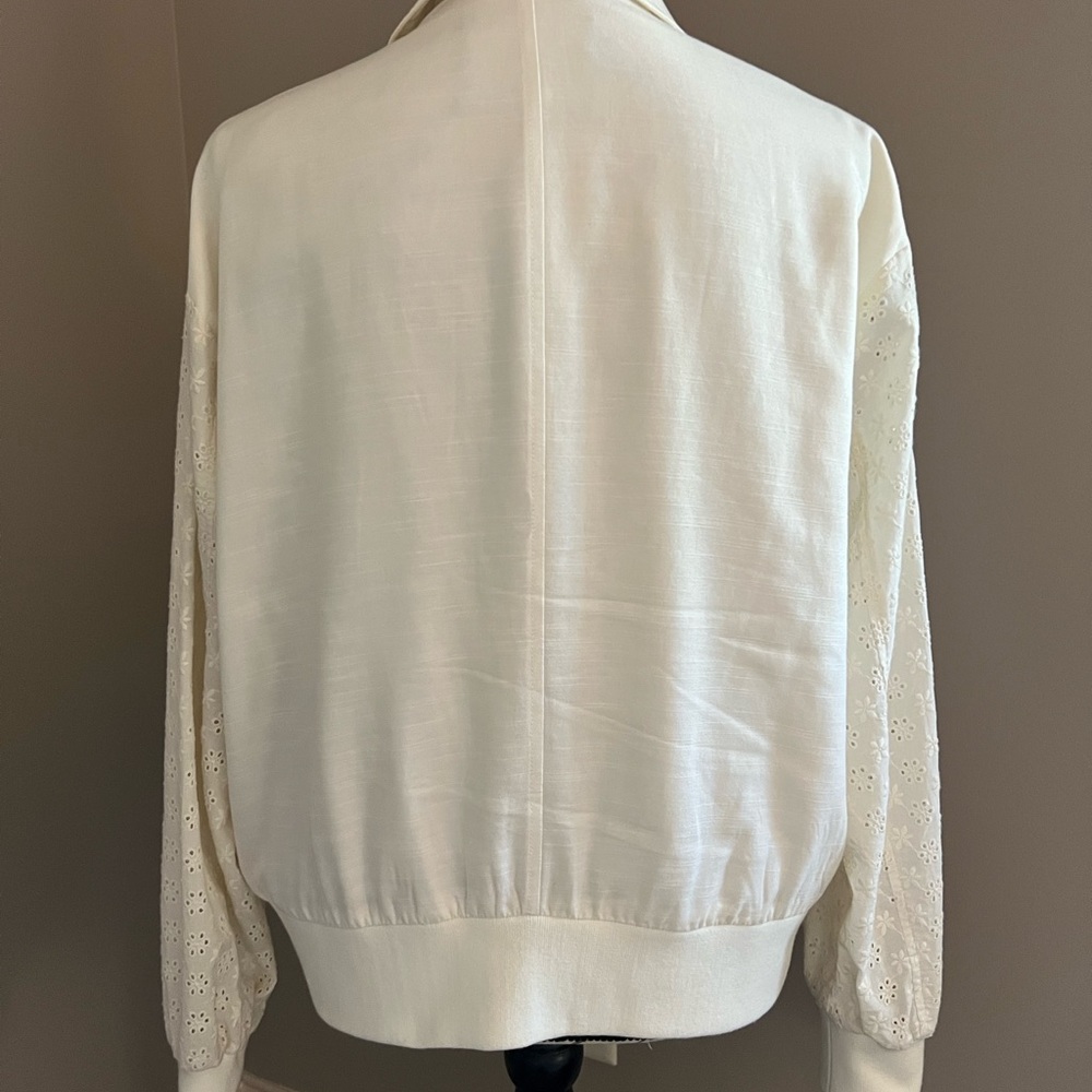 NWOT 7 for all Mankind Bomber Eyelet Jacket - Picture 5 of 10